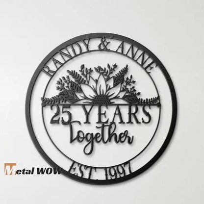 25th Wedding Anniversary Sign - Metal WOW