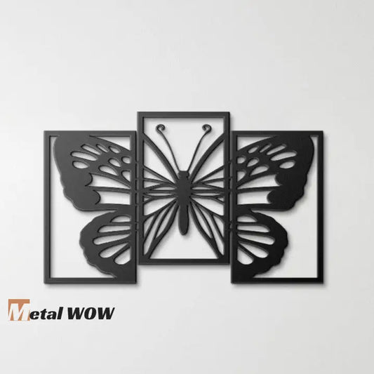 3 Panels Butterfly Metal Sign - Metal WOW