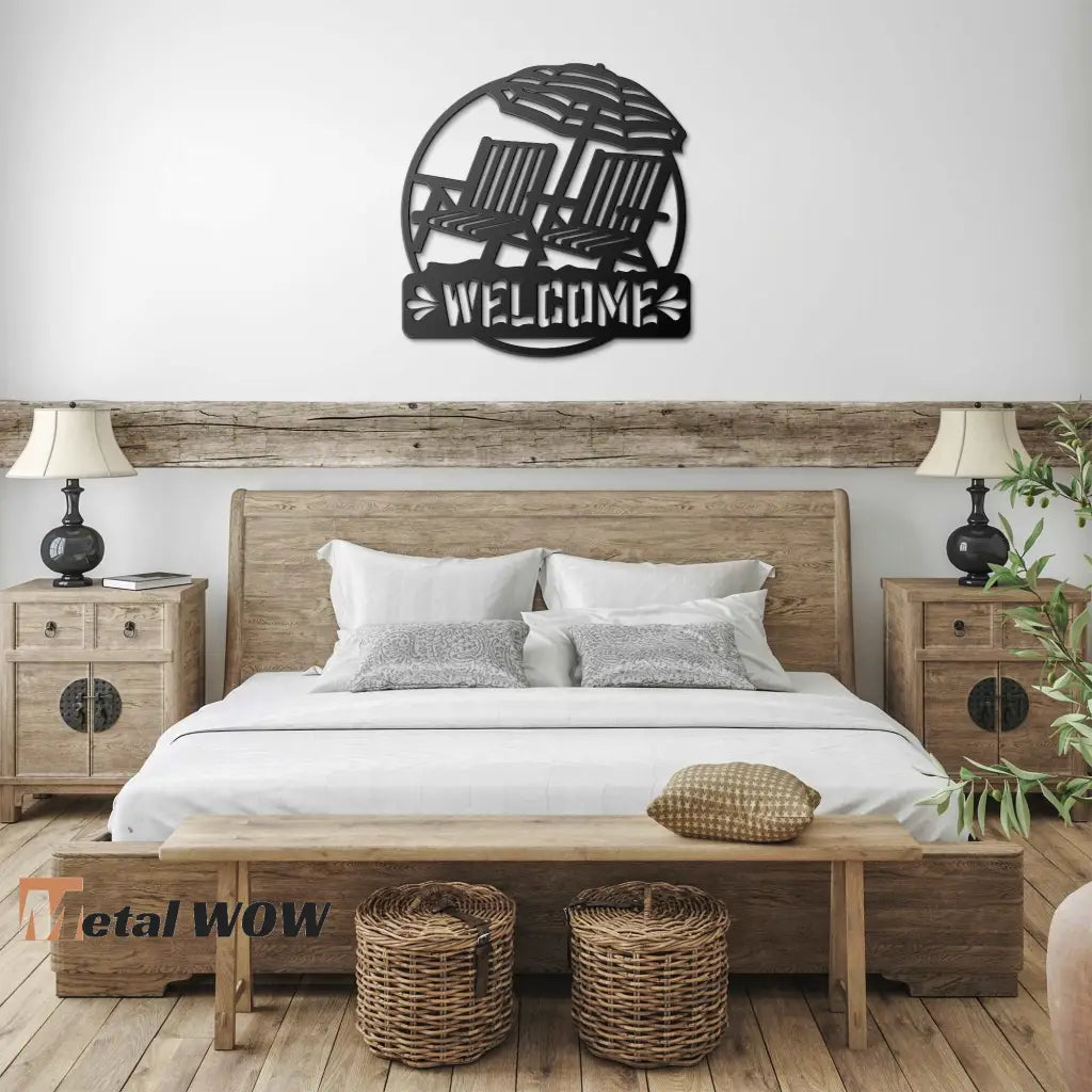 Beach Welcome Metal Sign - Metal WOW