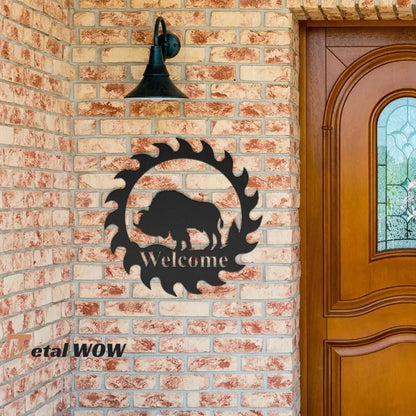 Bizon Welcome Metal Sign - Metal WOW