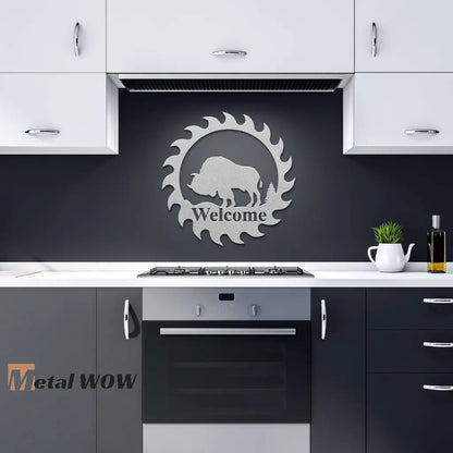 Bizon Welcome Metal Sign - Metal WOW