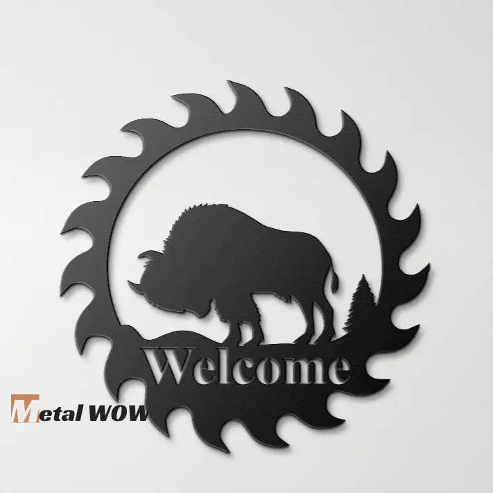 Bizon Welcome Metal Sign - Metal WOW