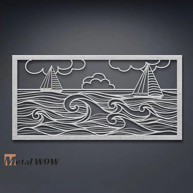 Boats On The Sea Metal Wall Art - Metal WOW