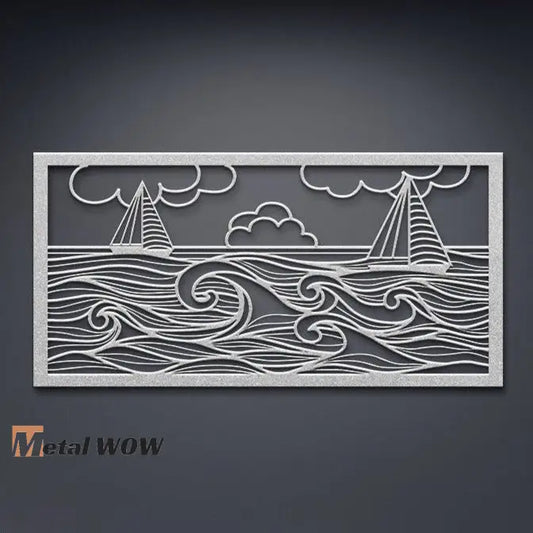 Boats On The Sea Metal Wall Art - Metal WOW