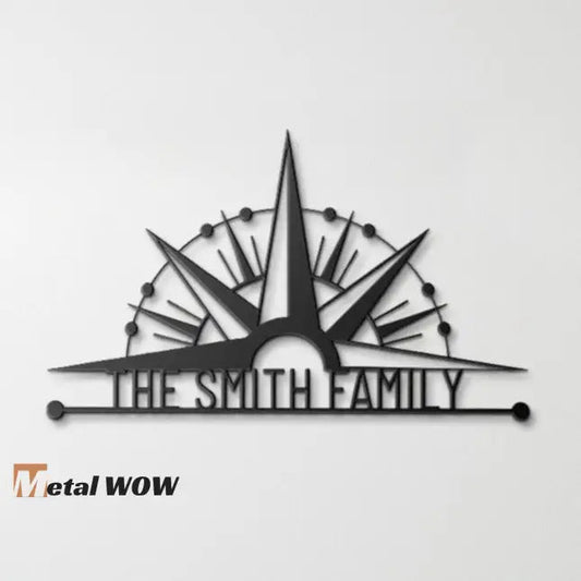 Compass Family Metal Sign - Metal WOW