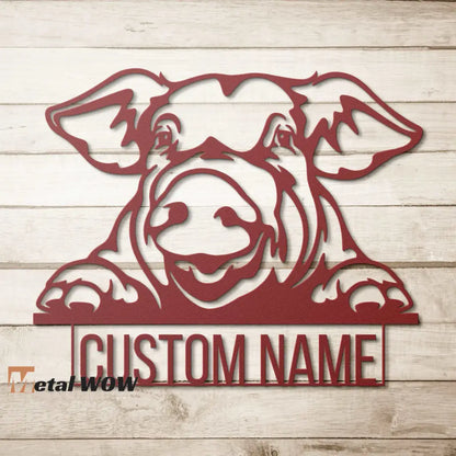 Custom Farm Pig Metal Sign - Metal WOW