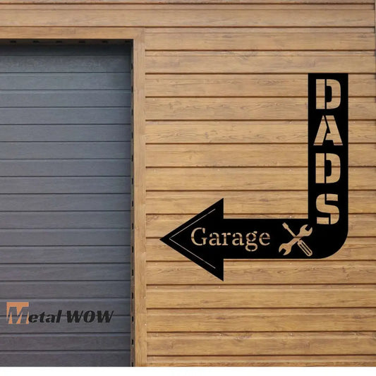 Dads Garage Metal Arrow Sign - Metal WOW