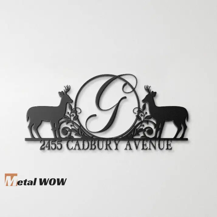 Deer Metal Address Sign - Metal WOW