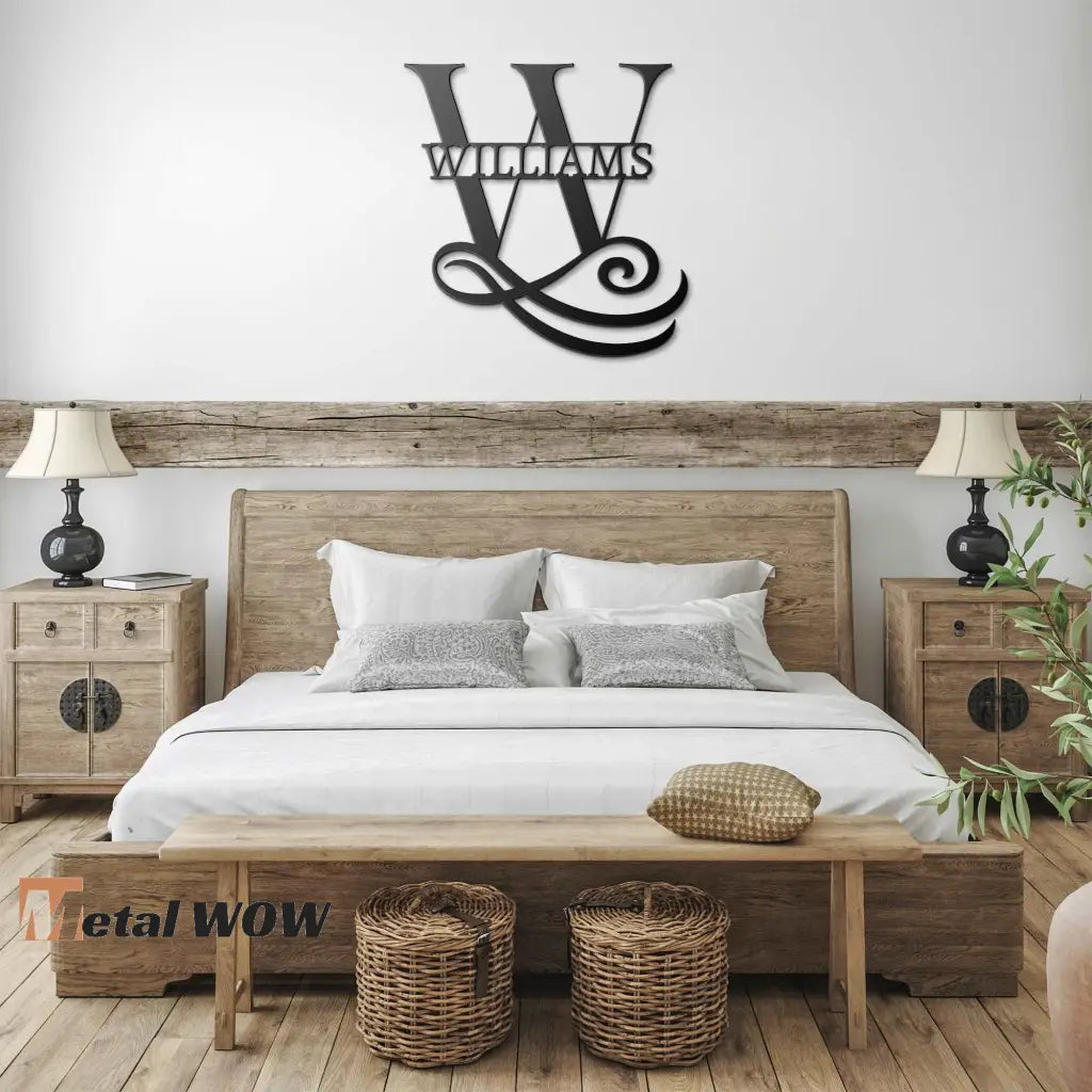 Door Monogram Metal Sign - Metal WOW