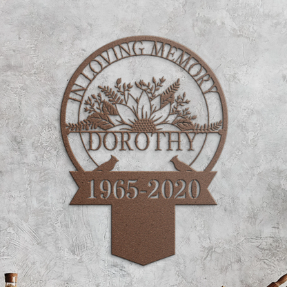 Custom Memorial Metal Sign