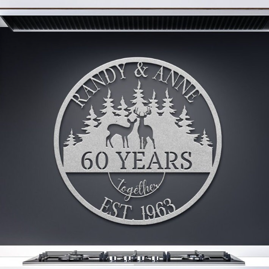 60th Anniversary Deers Metal Sign