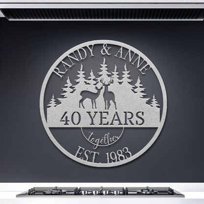 40th Anniversary Deers Metal Sign