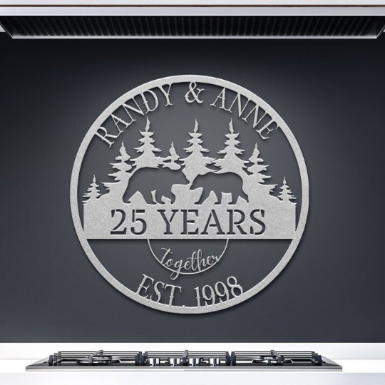 25th Anniversary Bears Metal Sign