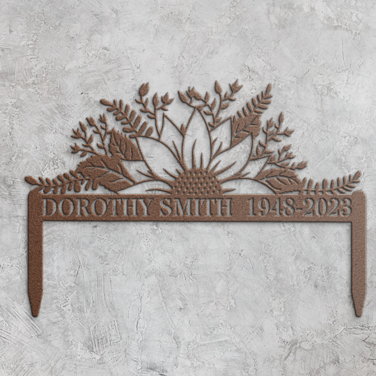 copper metal memorial plaque