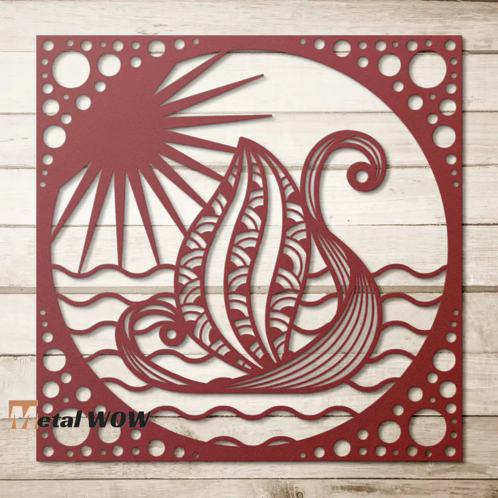 Fantasy Sail Boat Metal Wall Art - Metal WOW