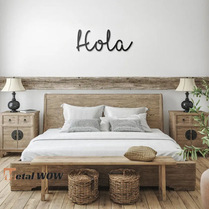 Hola Spanish Metal Wall Art - Metal WOW