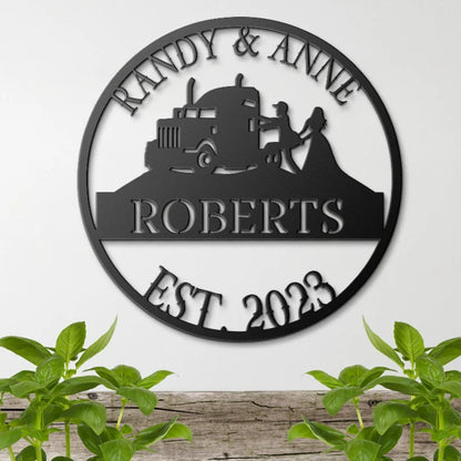 Truck Driver Wedding Metal Sign