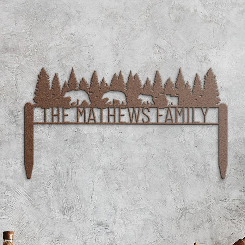 Bear Family Custom Yard Sign