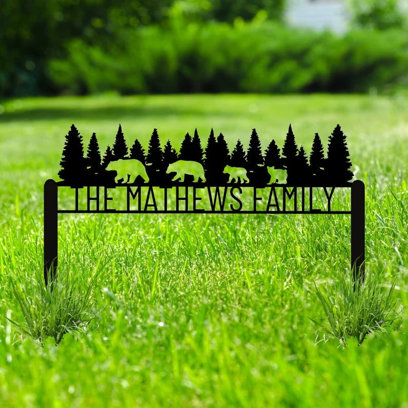 Bear Family Custom Yard Sign