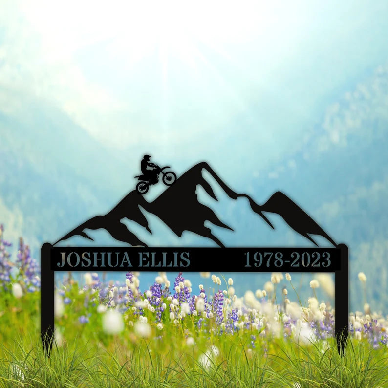 Motorcycle Rider Memorial metal sign