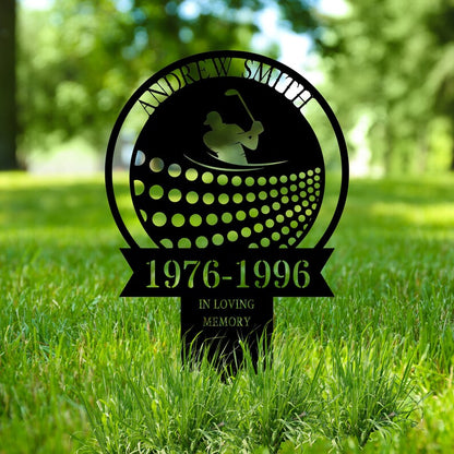 Personalized Golf Memorial Metal sign