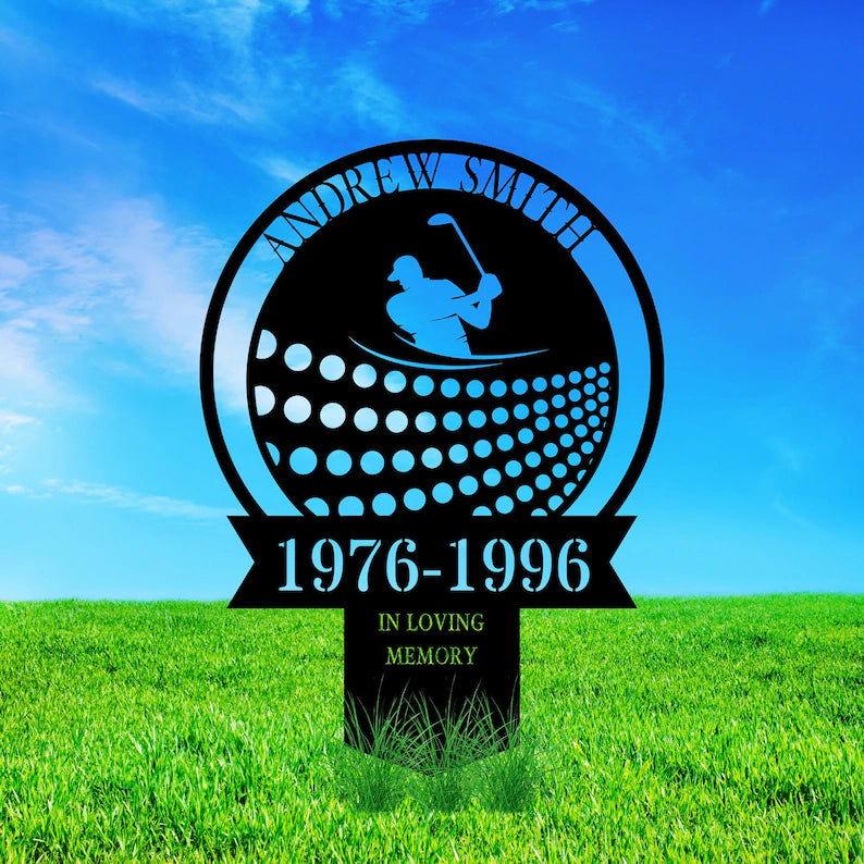 Golf Memorial Plaque Stake