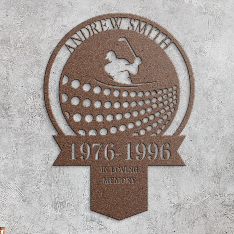 copper Personalized Golf Memorial sign