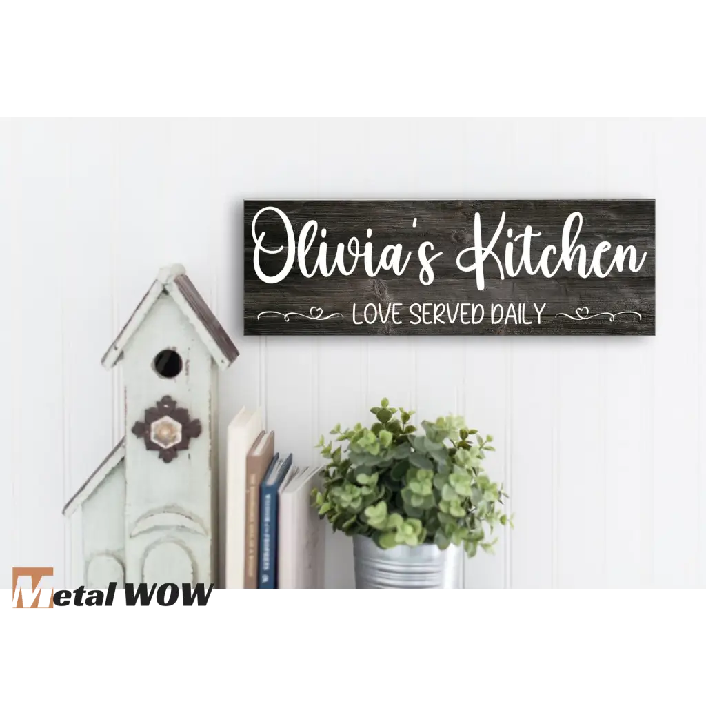 Kitchen Wood Sign - Black - UV Printed MDF Sign - 15x5