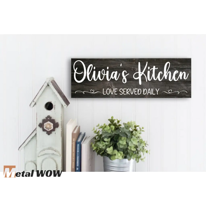 Kitchen Wood Sign - Black - UV Printed MDF Sign - 15x5