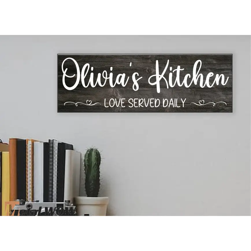 Kitchen Wood Sign - Black - UV Printed MDF Sign - 15x5