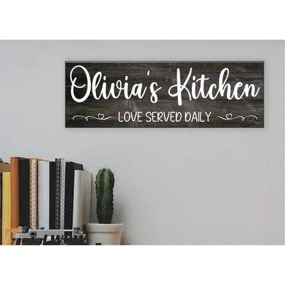 Kitchen Wood Sign - Black - UV Printed MDF Sign - 15x5