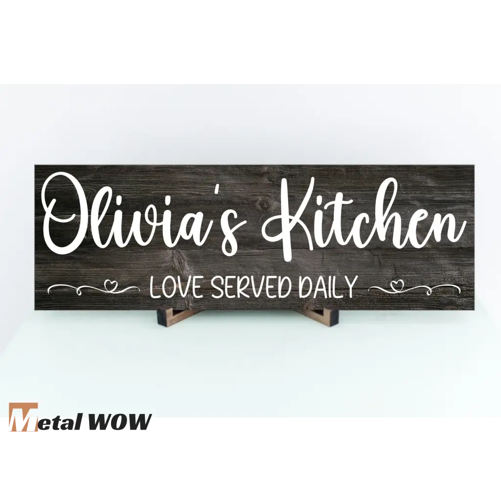 Kitchen Wood Sign - Black - UV Printed MDF Sign - 15x5