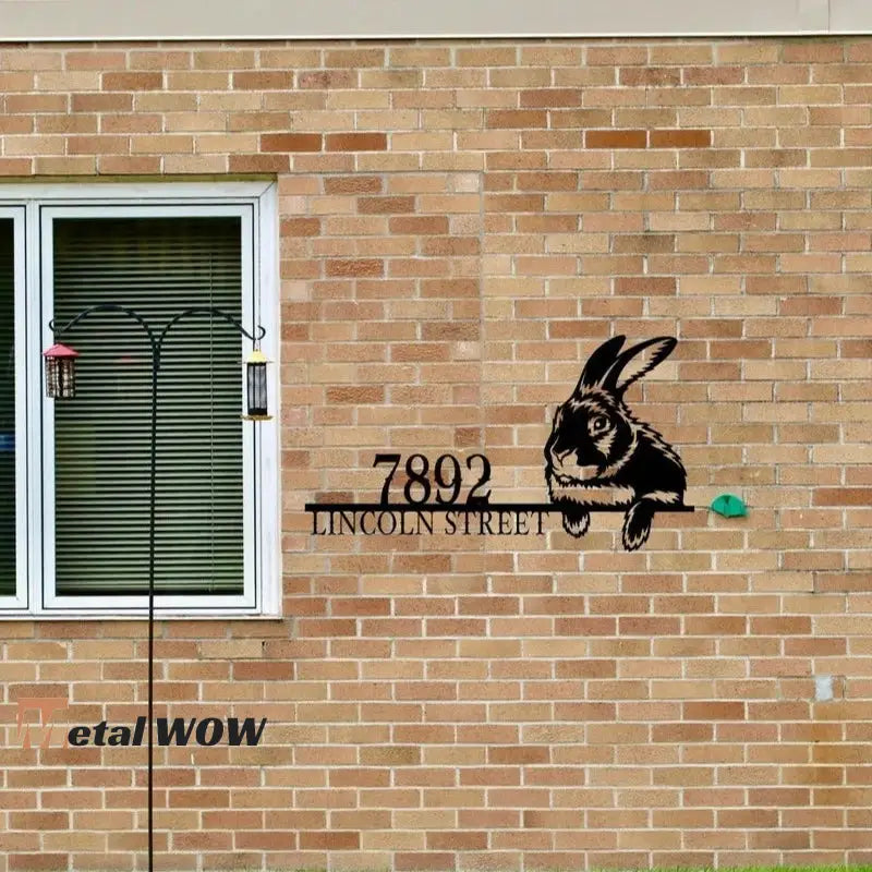 Metal Rabbit Address Sign - Metal WOW