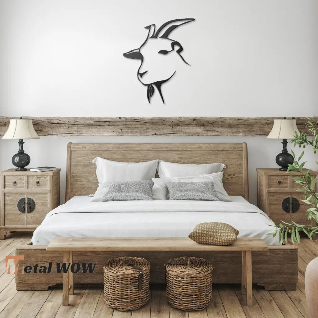 Minimalist Goat Metal Sign - Metal WOW