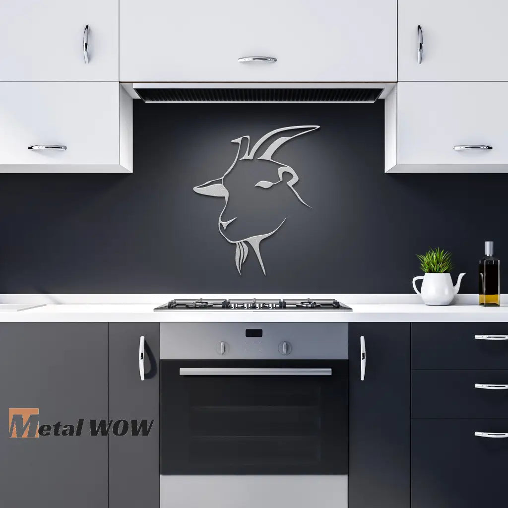 Minimalist Goat Metal Sign - Metal WOW