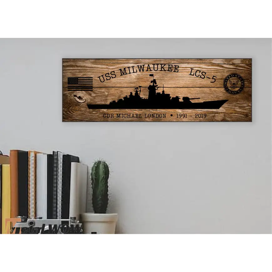 Navy Veteran Wood Sign - Metal WOW