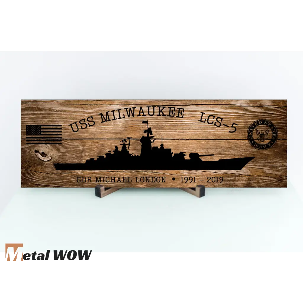 Navy Veteran Wood Sign - Metal WOW