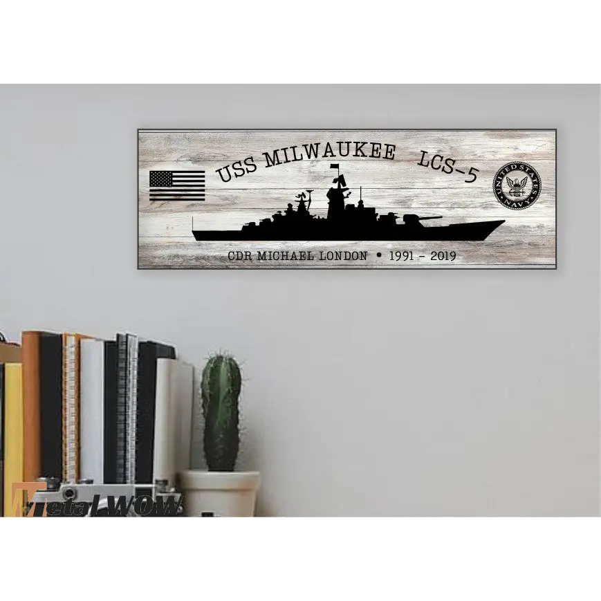 Navy Veteran Wood Sign - White - UV Printed MDF Sign - 15x5