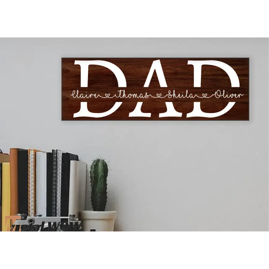 Personalized Dad Wood Sign - UV Printed MDF Sign - 15x5