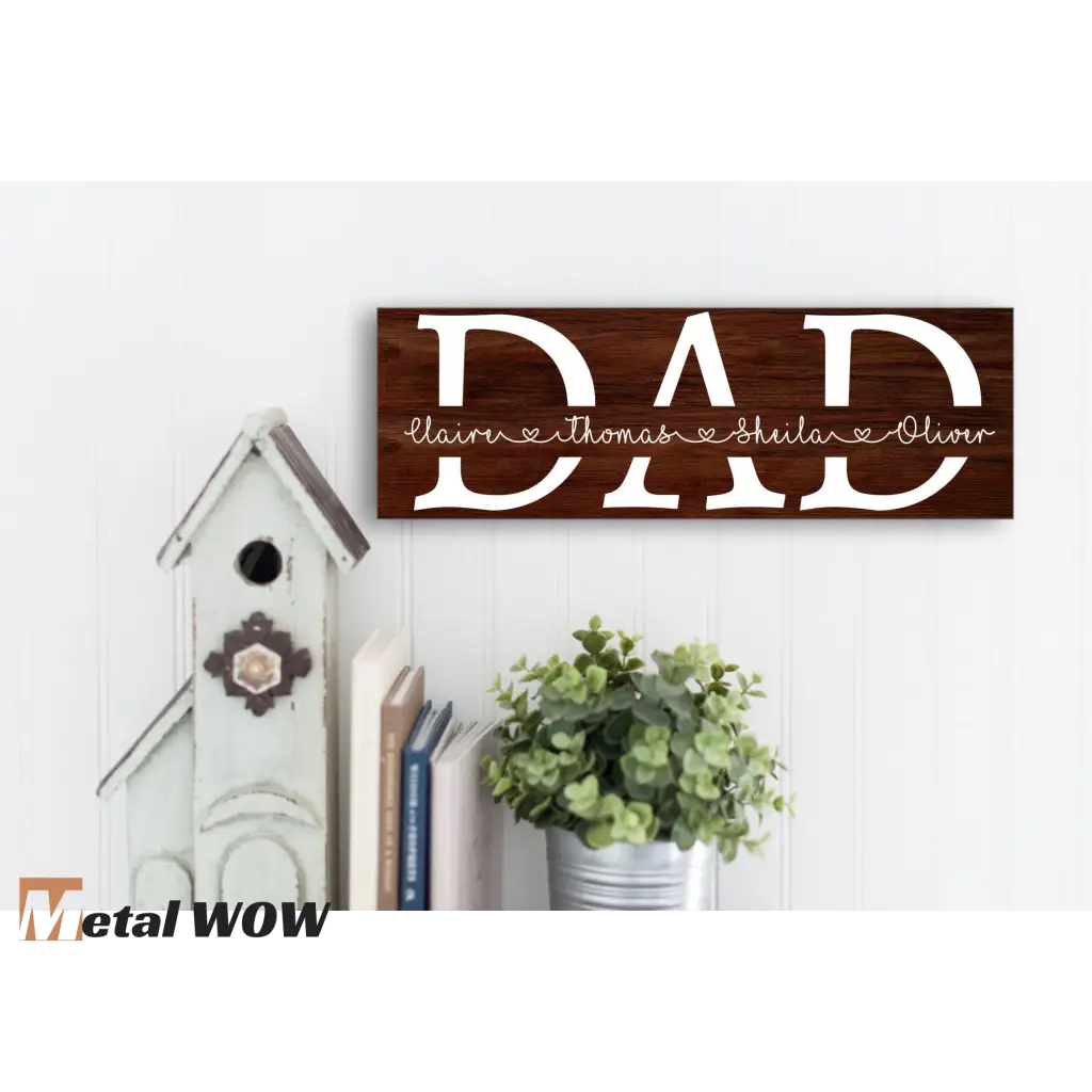 Personalized Dad Wood Sign - UV Printed MDF Sign - 15x5