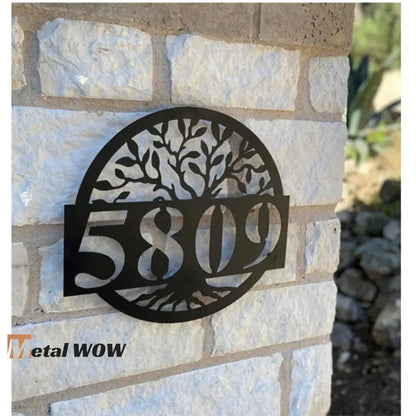 Tree Of Life Metal Address Sign - Metal WOW