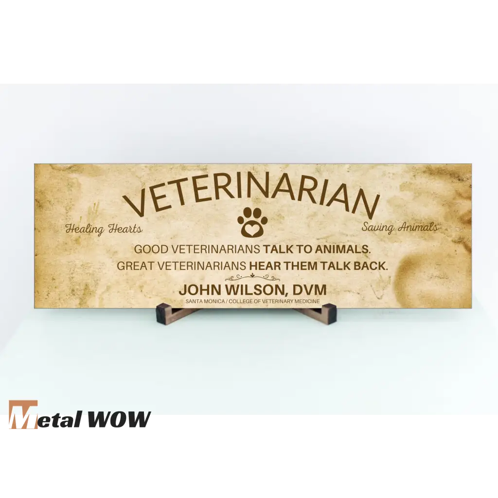 Veterinarian Wood Sign - Light Brown - UV Printed MDF Sign -