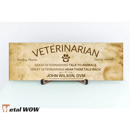 Veterinarian Wood Sign - Light Brown - UV Printed MDF Sign -
