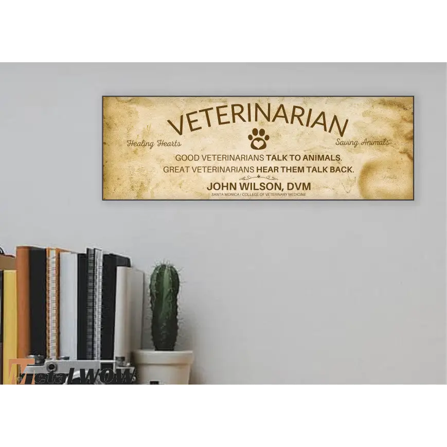 Veterinarian Wood Sign - Light Brown - UV Printed MDF Sign -