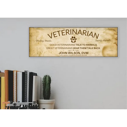 Veterinarian Wood Sign - Light Brown - UV Printed MDF Sign -