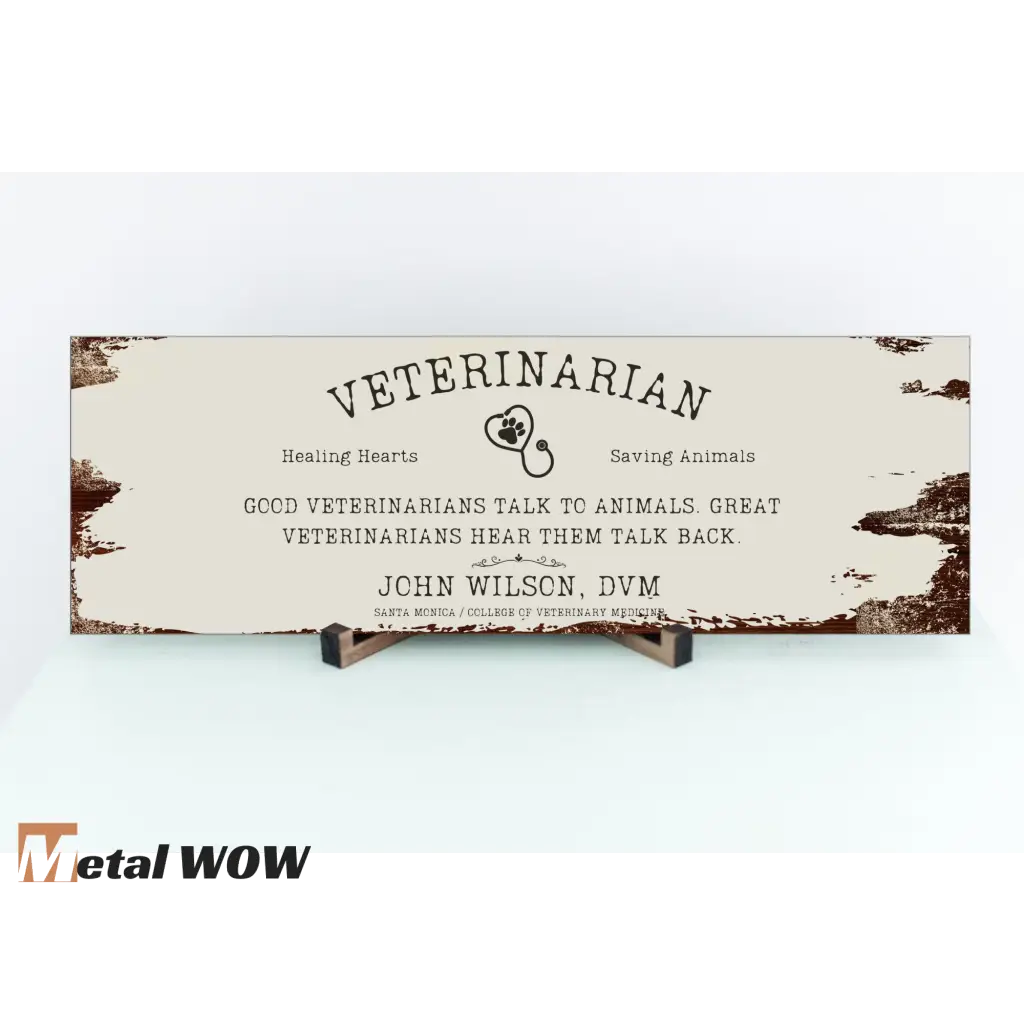 Veterinarian Wood Sign - Vintage - Metal WOW
