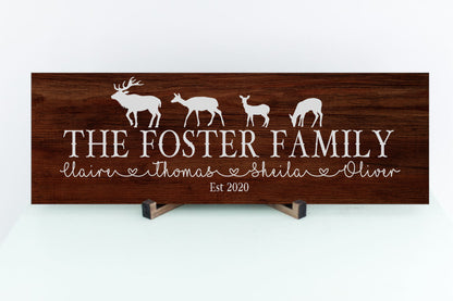 Deer Family Name Sign