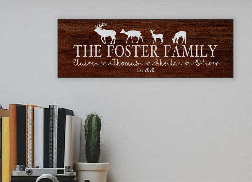 Deer Family Name Sign