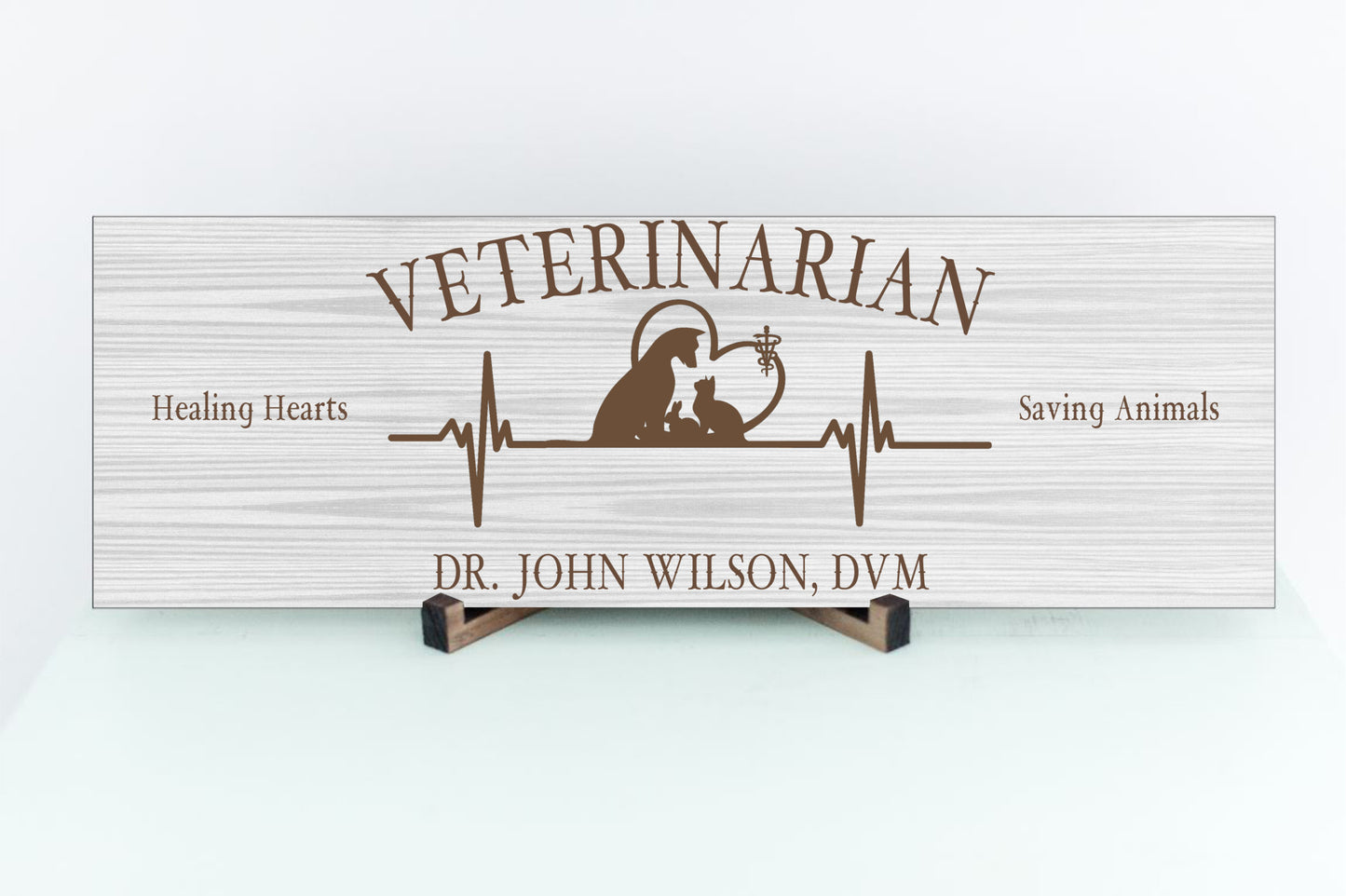 Veterinarian Wood Sign - White