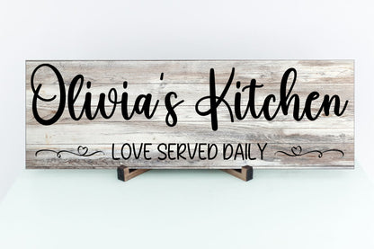 Kitchen Wood Sign - White